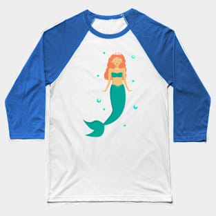 Cute little mermaid cartoon Baseball T-Shirt